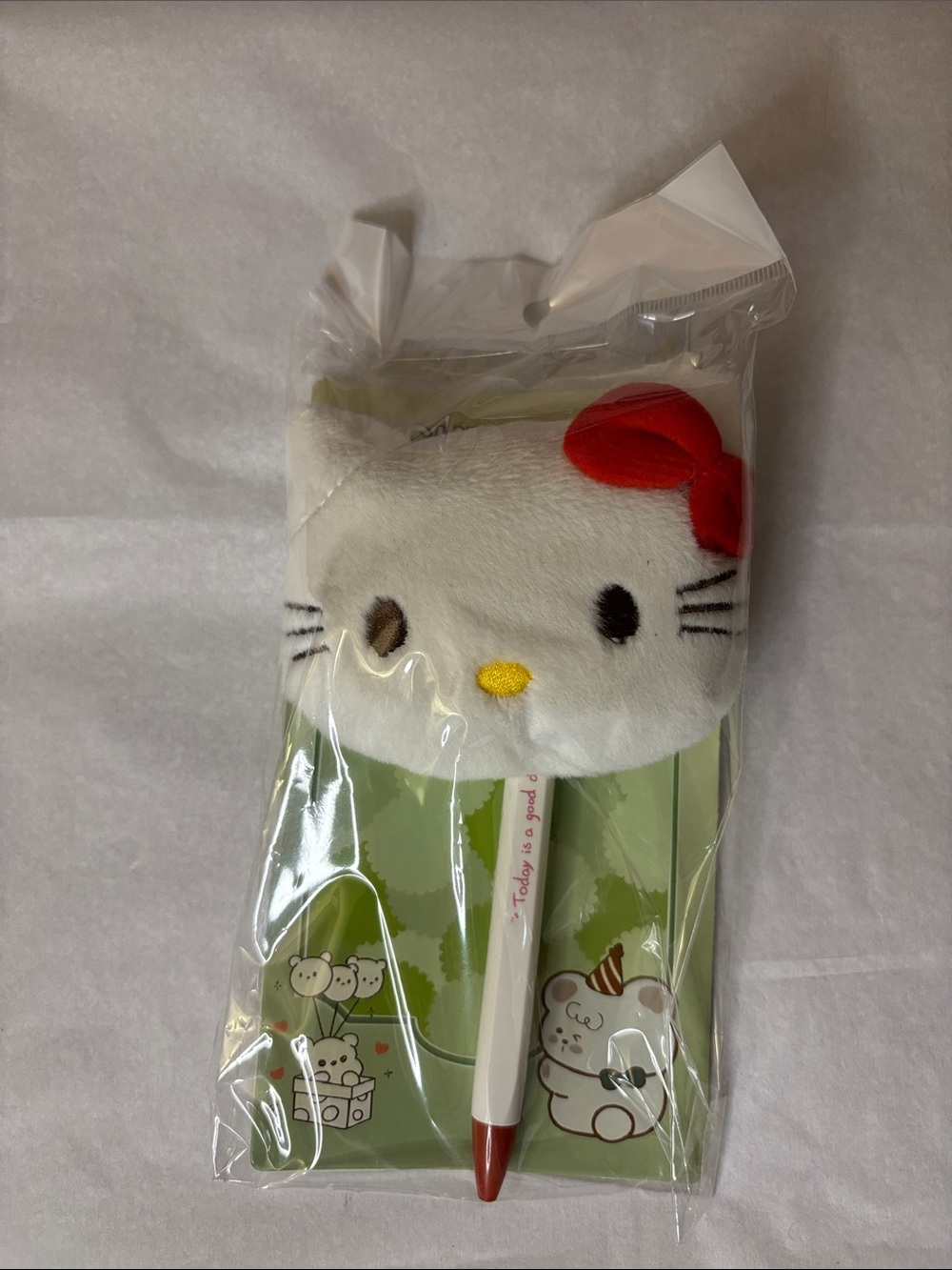 Hello Kitty Plush Top Pen in White, Red, Yellow